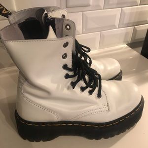 Size 8 Dr. Martens Platform White Boots